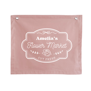 Personalised Pink Flower Market Banner, Pink Flower Market Banner, Personalised Flower Market Banner, Flower Market Banner, Flower Market Banner with Bows, Bow Wall Banner, Personalised Bow Banner, Kids Flower Market, Girls Flower Market, Flower Shop Sign, Kids Flower Shop, Pretend Flower Shop, Pink Flower Shop Decor, Play Market Decor, Kids Market Stall Decor, Flower Market Stall, Play Shop Decor, Pretend Play Decor, Imaginative Play Decor, Cubby House Decor, Girls Cubby House Decor, Pink Cubby House Decor