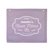 Personalised Purple Flower Market Banner, Purple Flower Market Banner, Personalised Flower Market Banner, Flower Market Banner, Kids Flower Market, Girls Flower Market, Flower Shop Sign, Kids Flower Shop, Pretend Flower Shop, Purple Flower Shop Decor, Play Market Decor, Kids Market Stall Decor, Flower Market Stall, Play Shop Decor, Pretend Play Decor, Imaginative Play Decor, Cubby House Decor, Girls Cubby House Decor, Purple Cubby House Decor, Playroom Decor, Girls Playroom Decor, Purple Playroom Decor, Flo