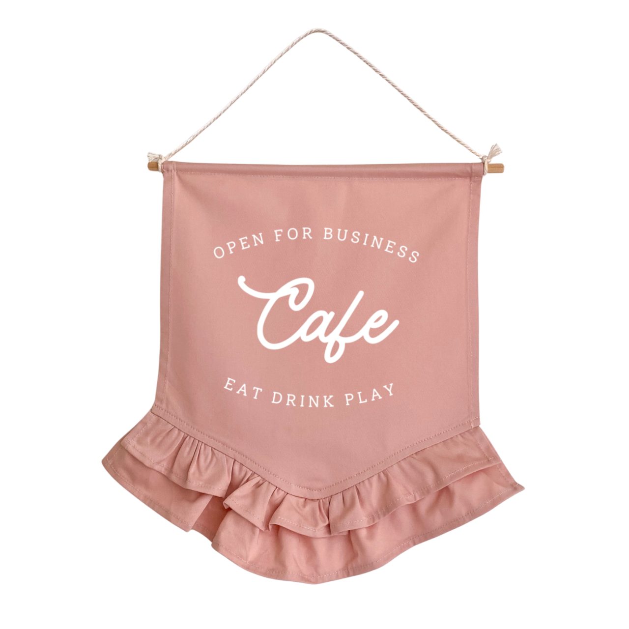 Cafe double frill hanging banner ~ Petals pink ~ Sale