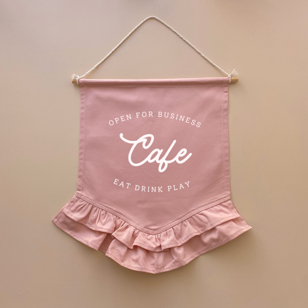 Cafe double frill hanging banner ~ Petals pink ~ Sale