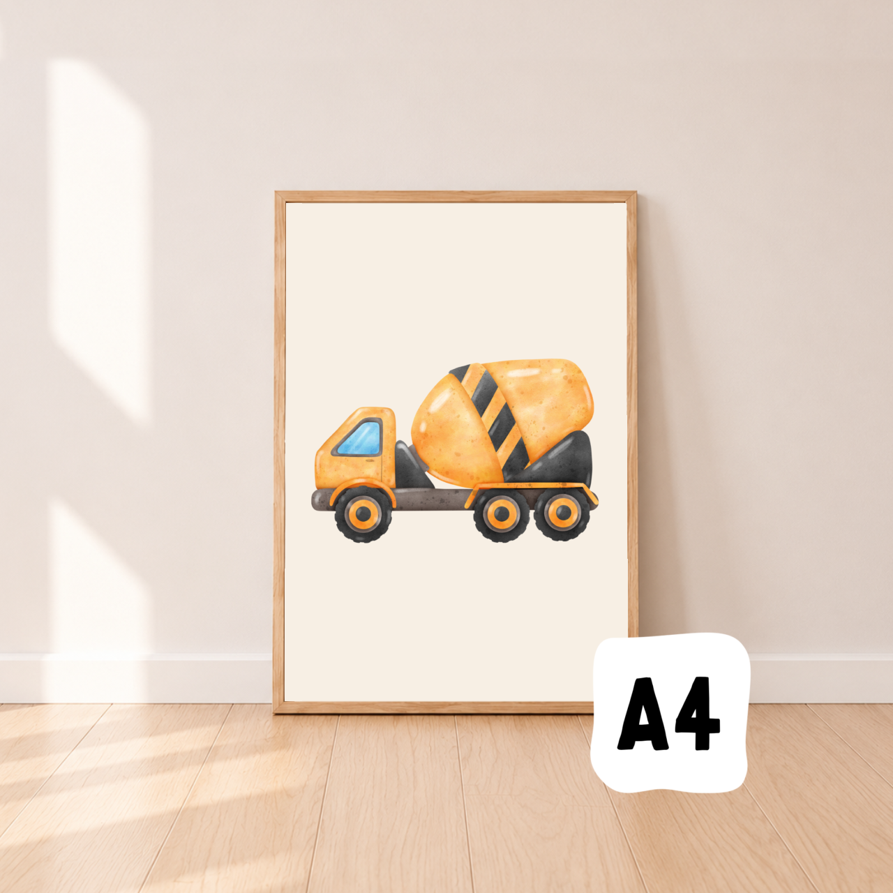 Cement truck construction vehicles wall print ~ Sale