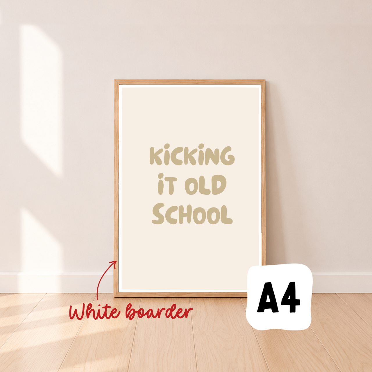 Kicking it old school print ~ Wheat ~ Sale