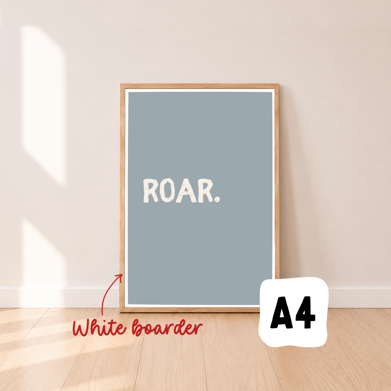 Roar wall print ~ Blue ~ Parchment paper ~ Sale