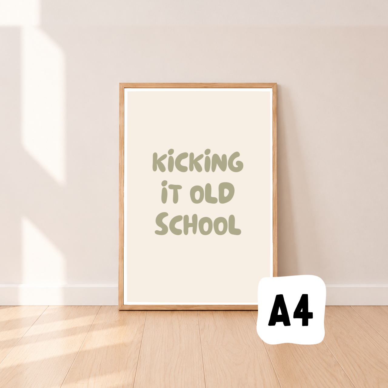 Kicking it old school print ~ Moss ~ Sale