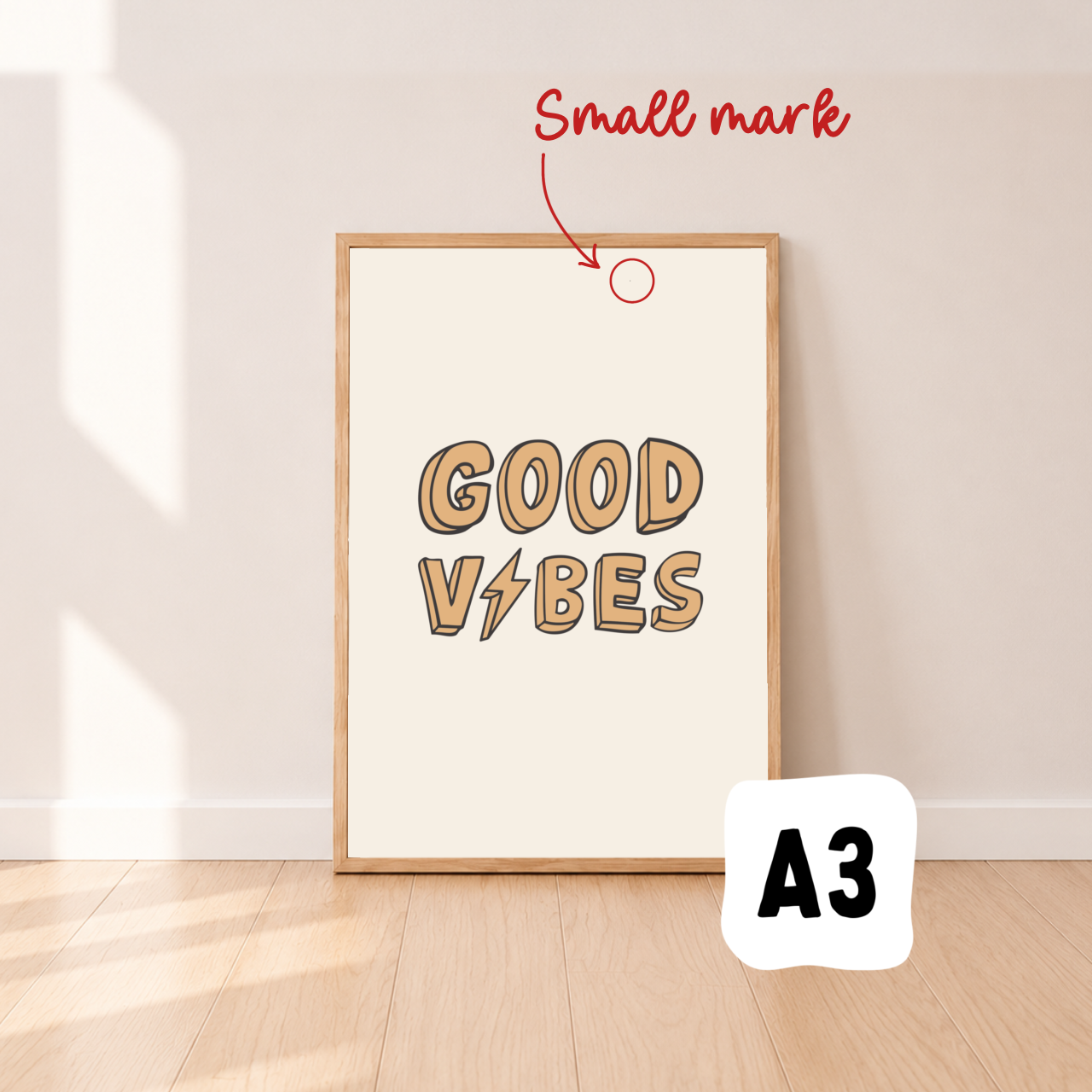 Good vibes wall print ~ Honey ~ Sale
