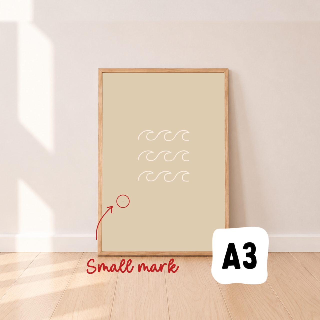 Tide waves wall print ~ Oat ~ Sale