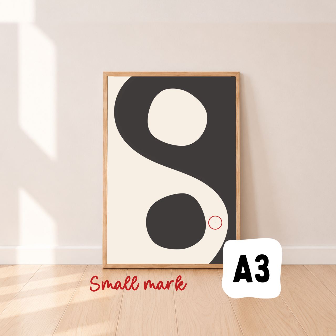 Yin yang wall print ~ Smoke ~ Sale