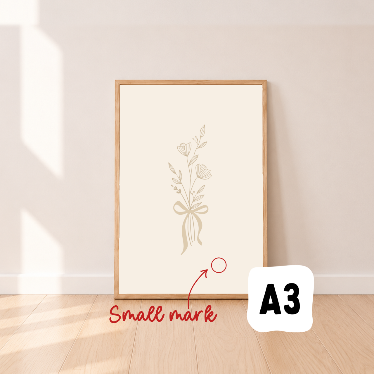Floral bouquet wall print ~ Oat ~ Sale