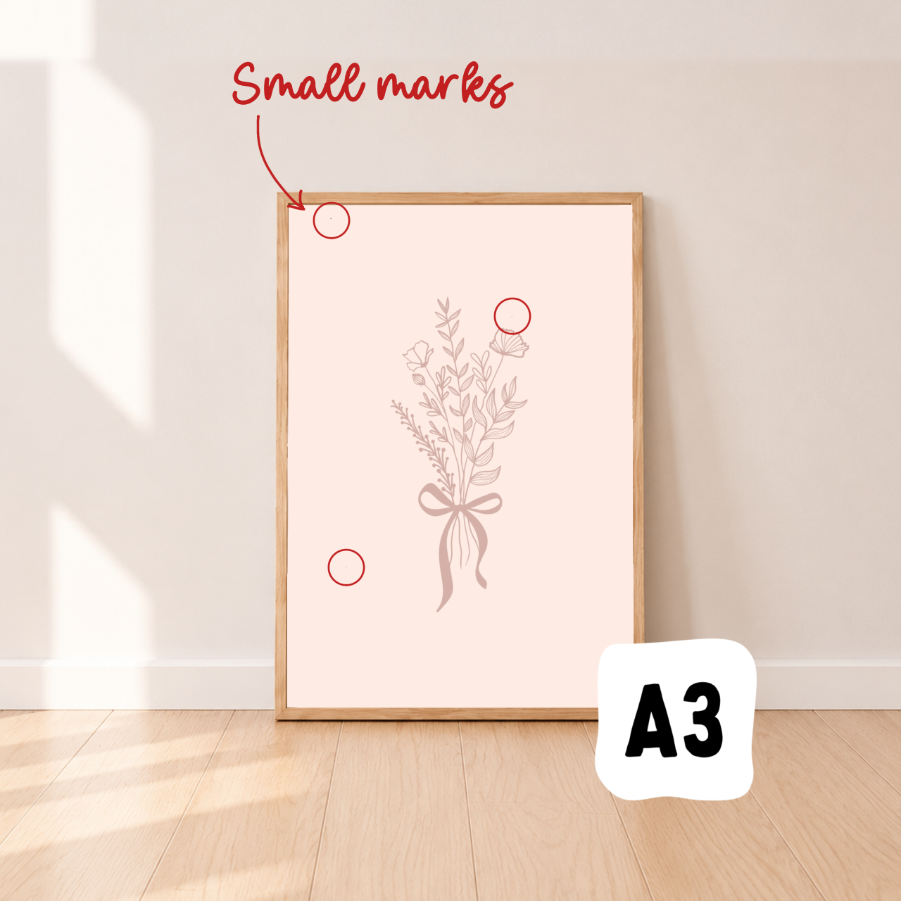 Floral bouquet wall print ~ Rose quarts ~ Sale
