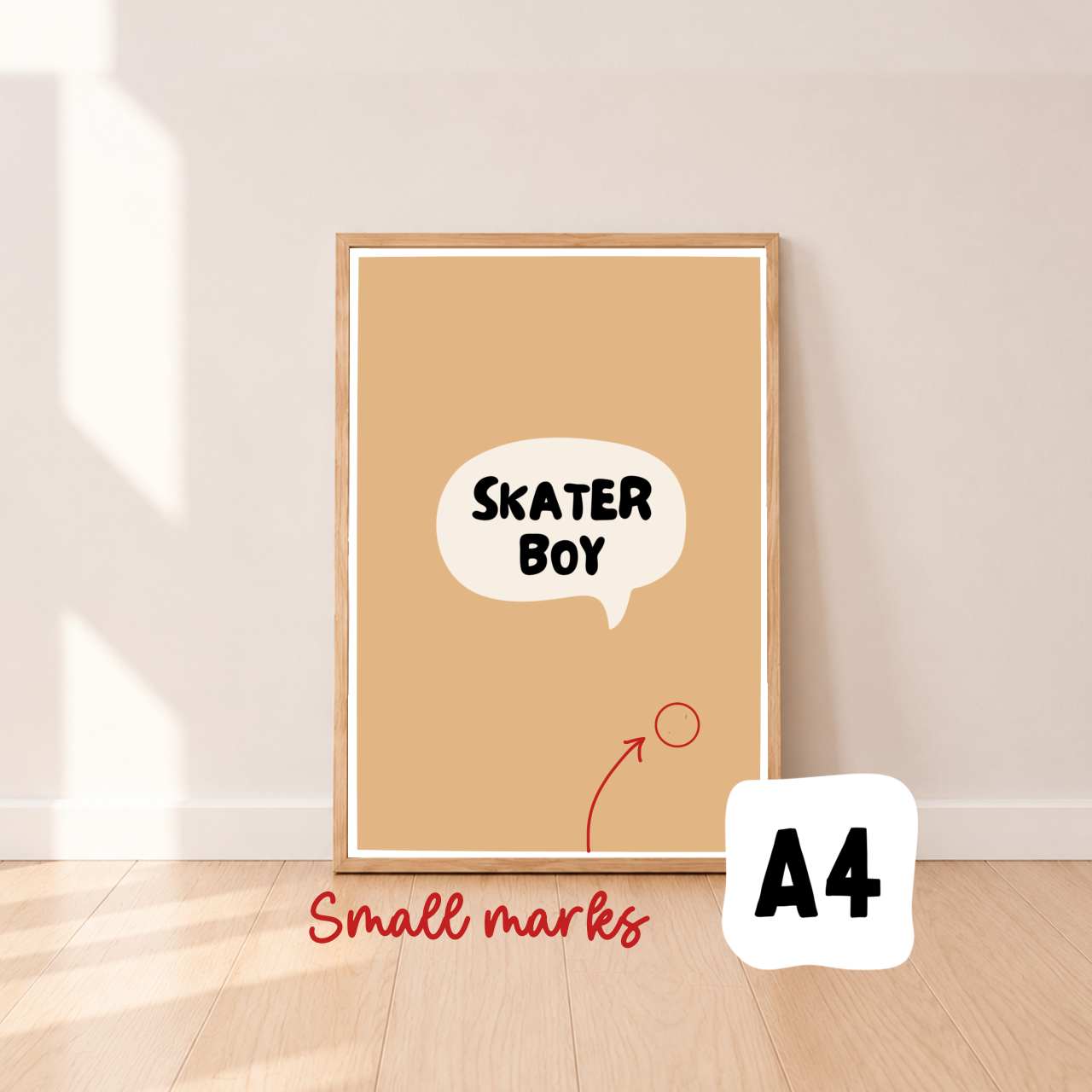 Skater boy wall print ~ Honey ~ Sale