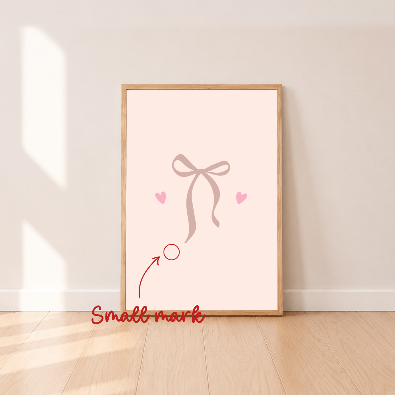 Bow wall print ~ Rose quartz ~ Sale