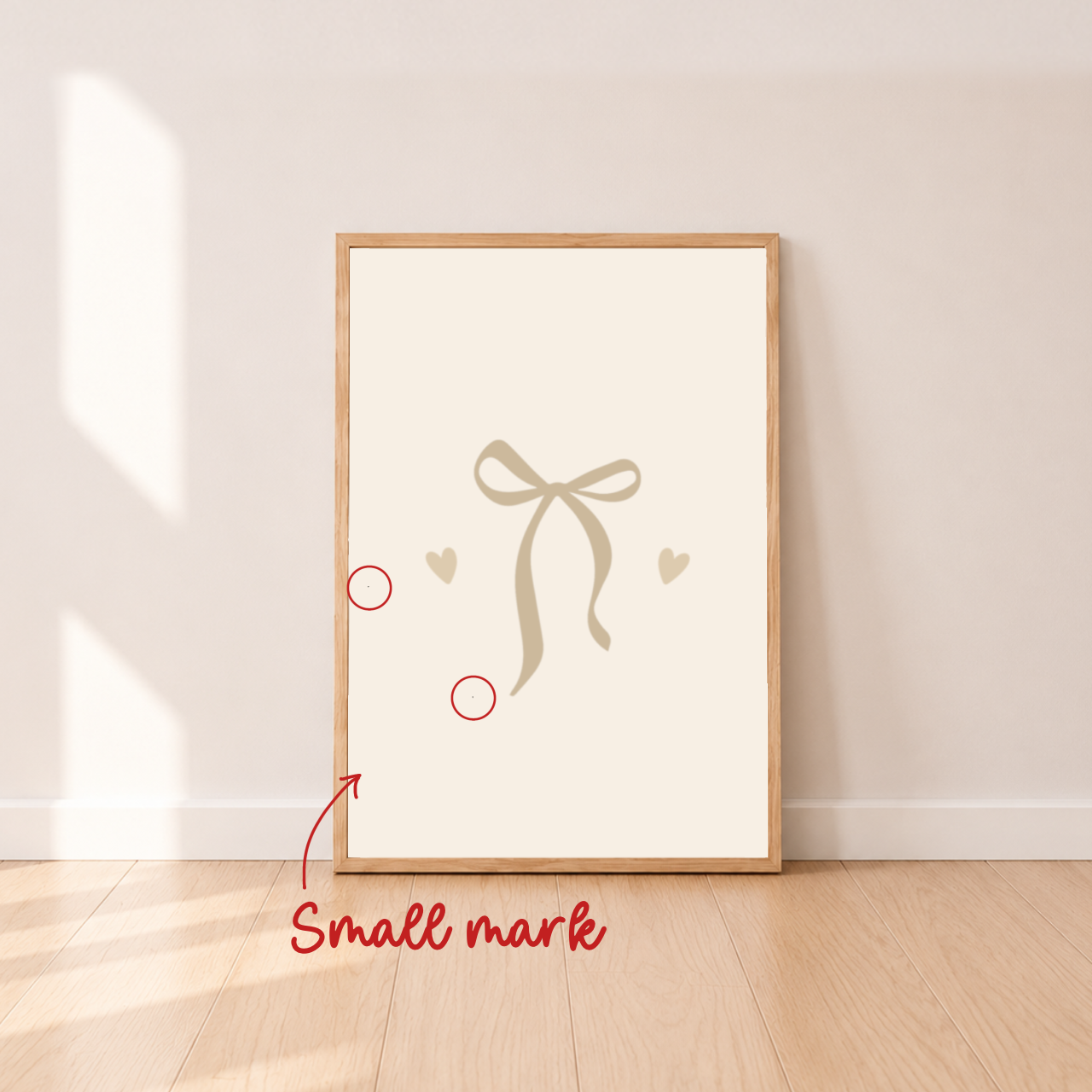 Bow wall print ~ Wheat ~ Sale