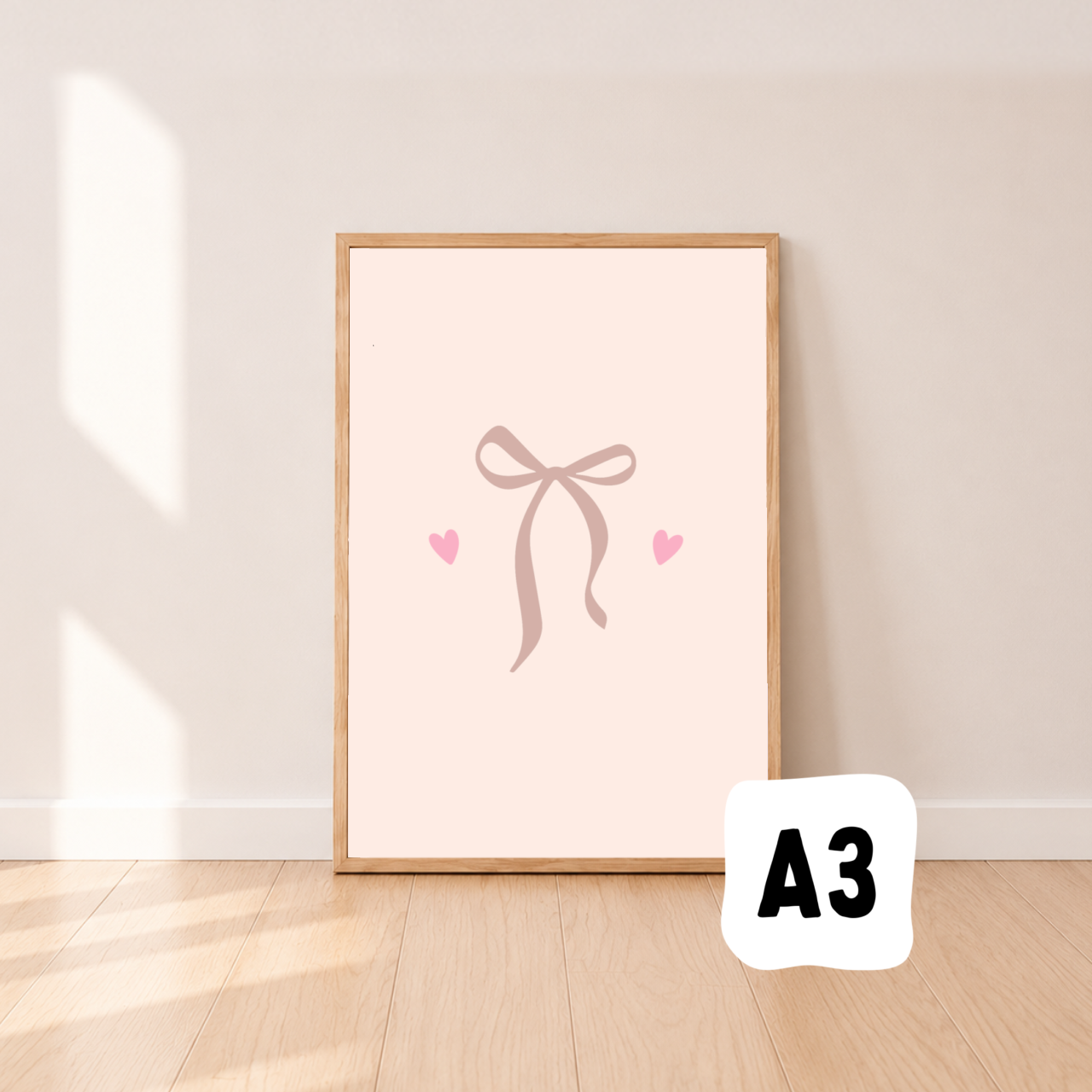 Bow wall print ~ Rose quartz ~ Sale