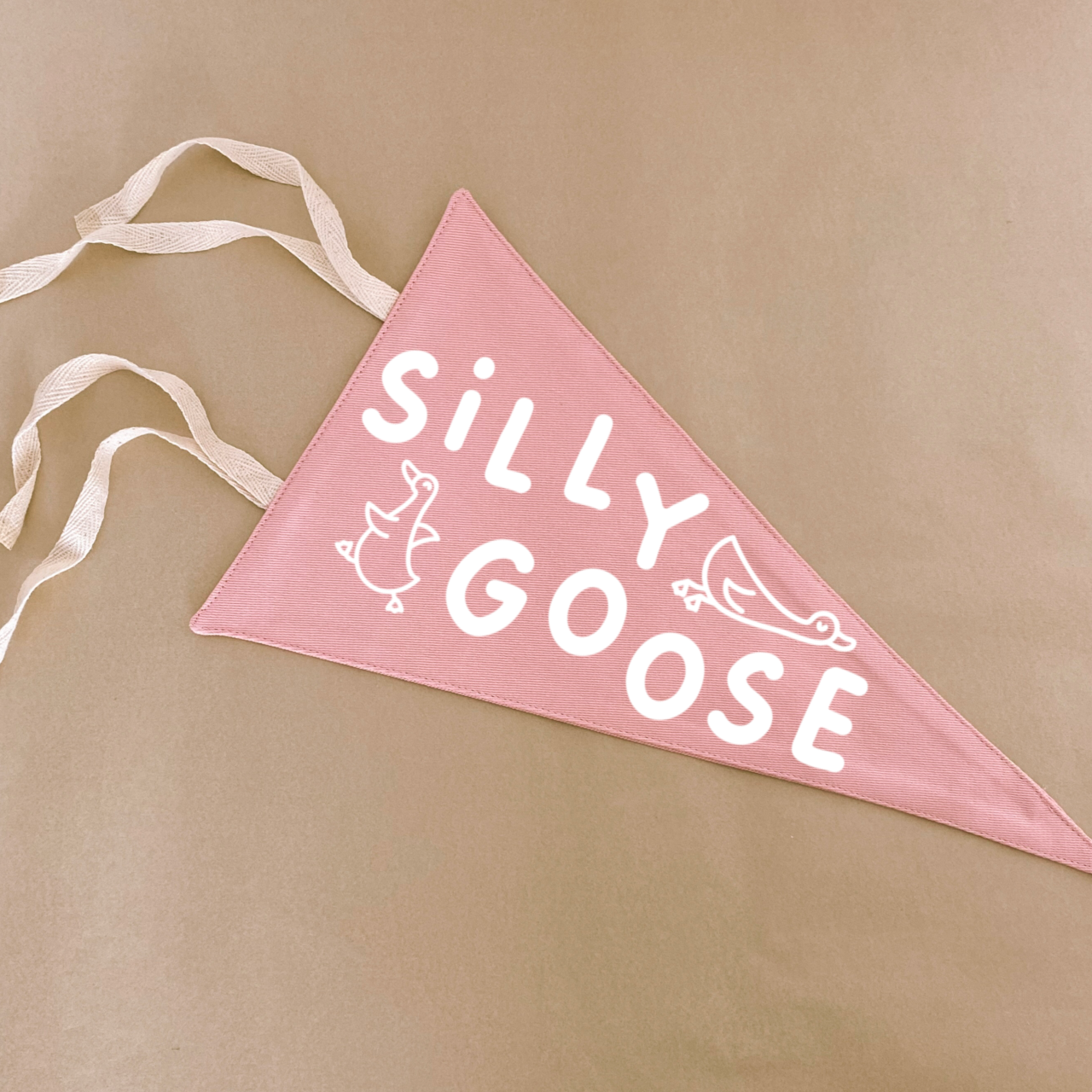 Silly goose tie up pennant ~ Blush ~ Sale