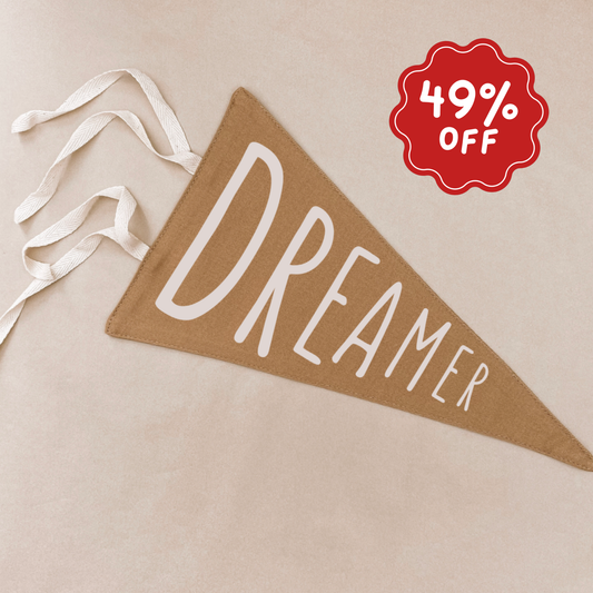 Dreamer tie up pennant flag ~ Caramel ~ Imperfect