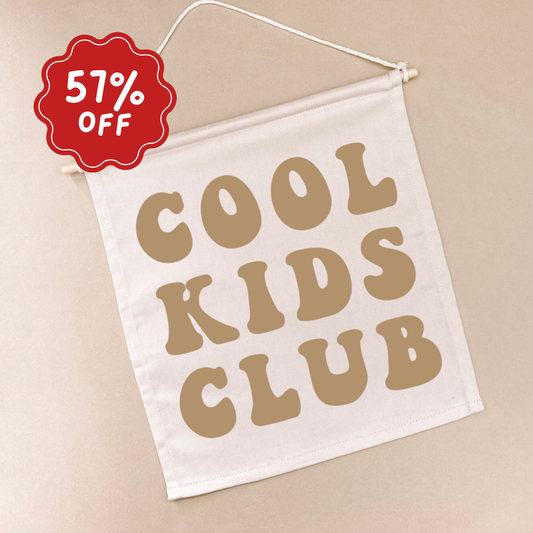 Cool kids club hanging banner ~ Warm sand ~ Imperfect