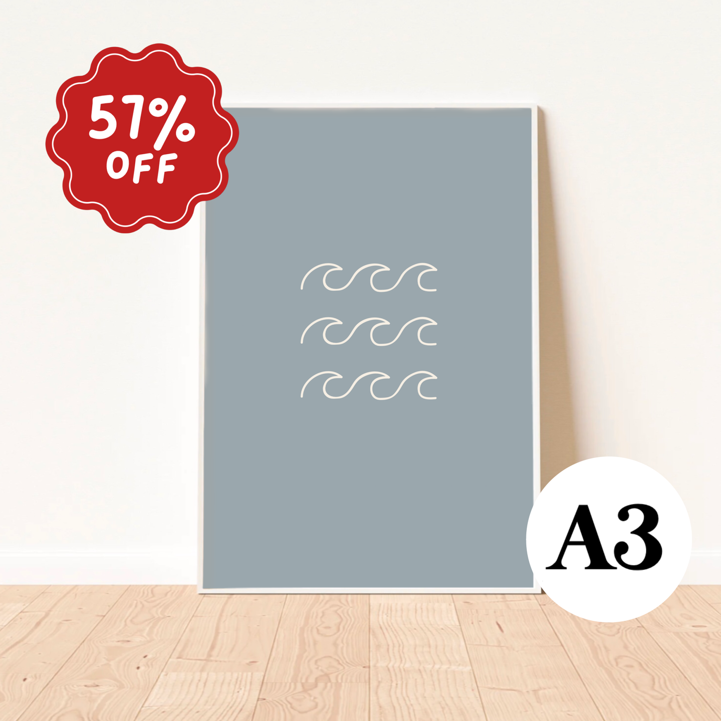 Tide waves wall print ~ River ~ Imperfect ~ A3