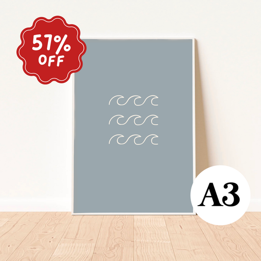 Tide waves wall print ~ River ~ Imperfect ~ A3