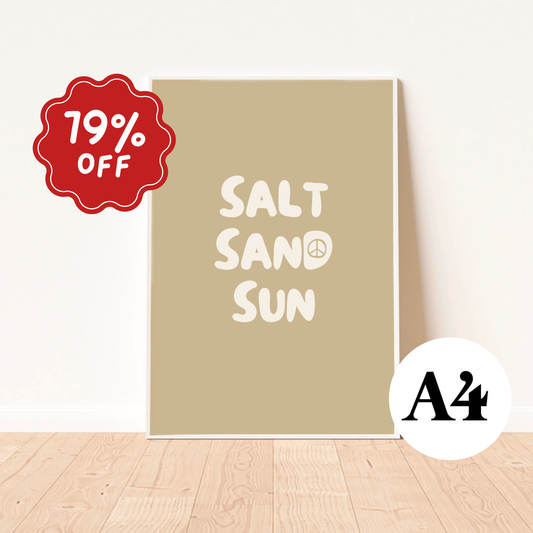 Salt sand sun wall print ~ Wheat ~ Card stock Imperfect