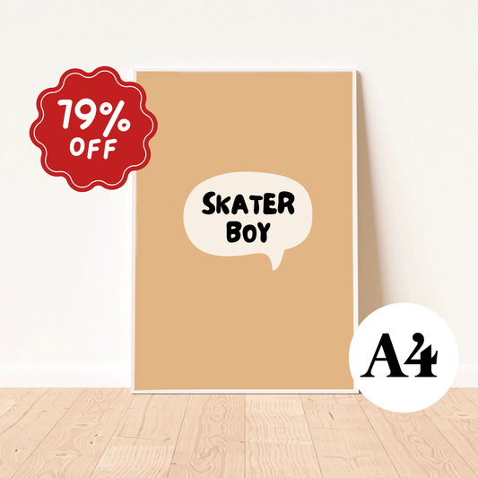Skater boy wall print ~ Honey ~ Card stock Imperfect