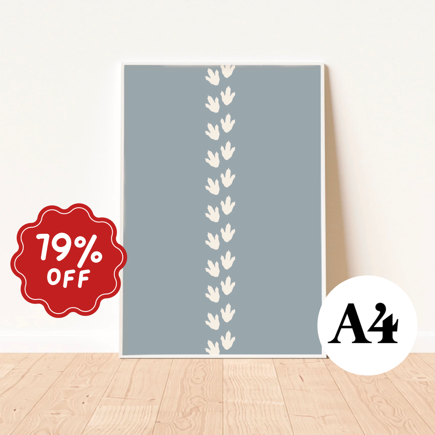 Dino tracks wall print ~ River ~ Card stock Imperfect