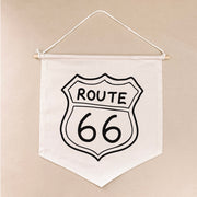 Route 66 vintage American hanging banner | wall banner ~ Warm sand