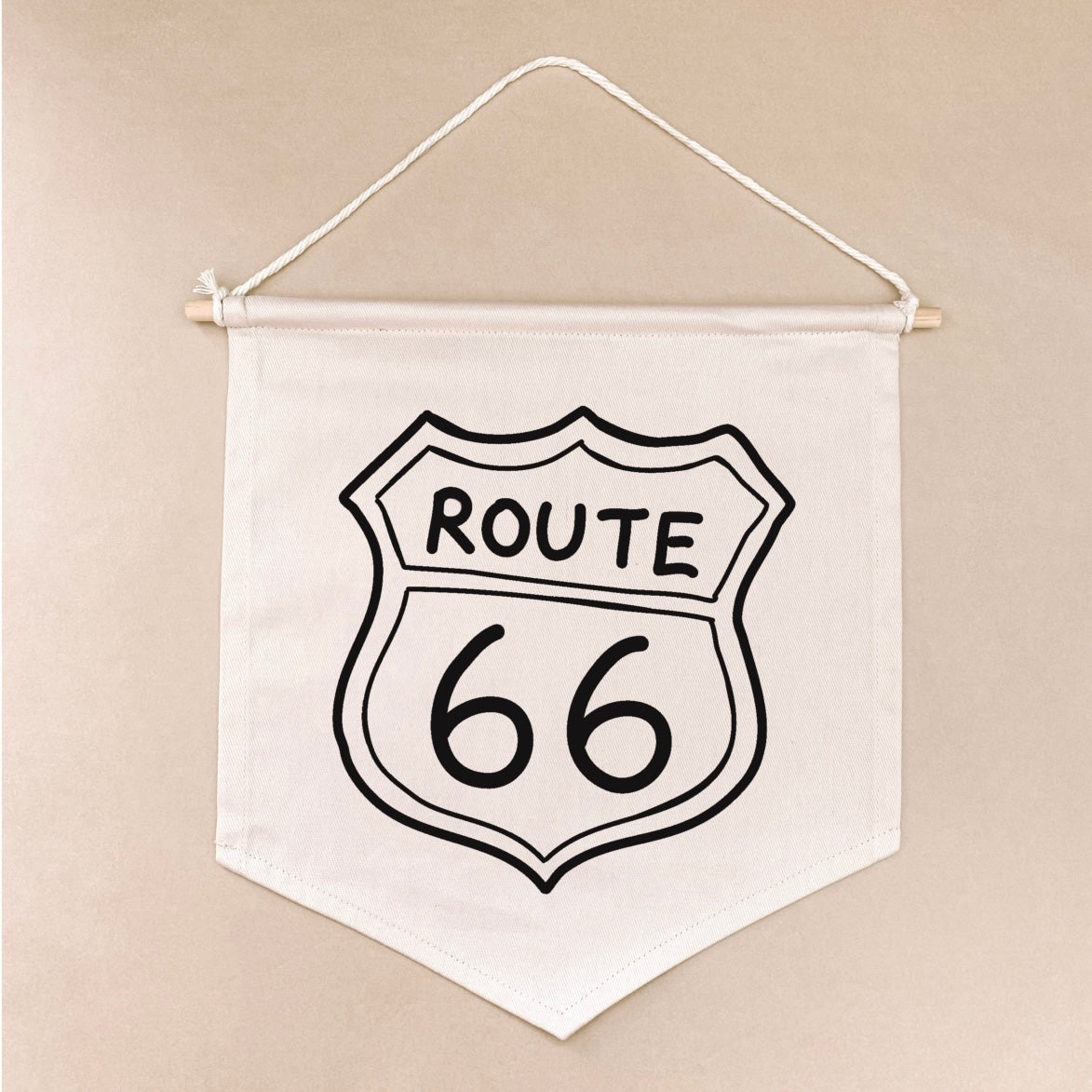 Route 66 vintage American hanging banner | wall banner ~ Warm sand