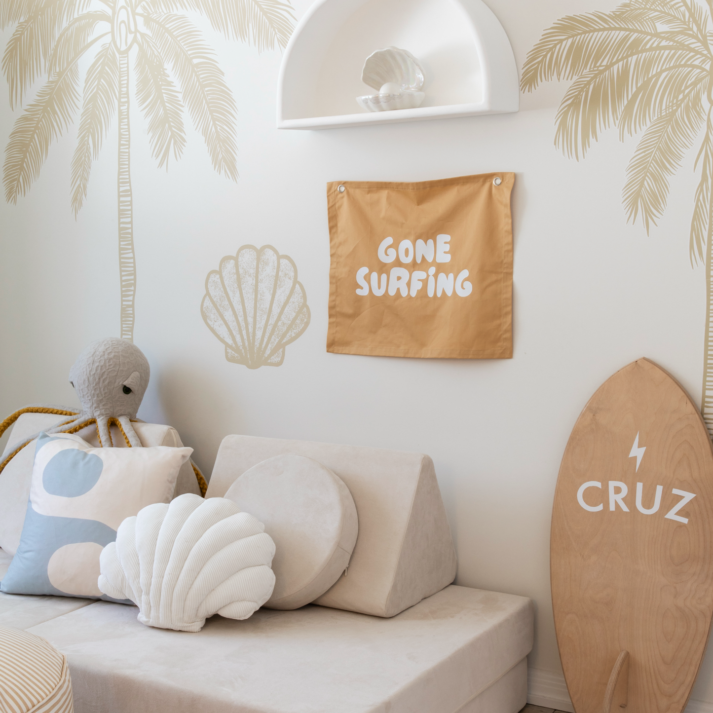 Gone surfing kids wall banner ~ Honey ~ Sale