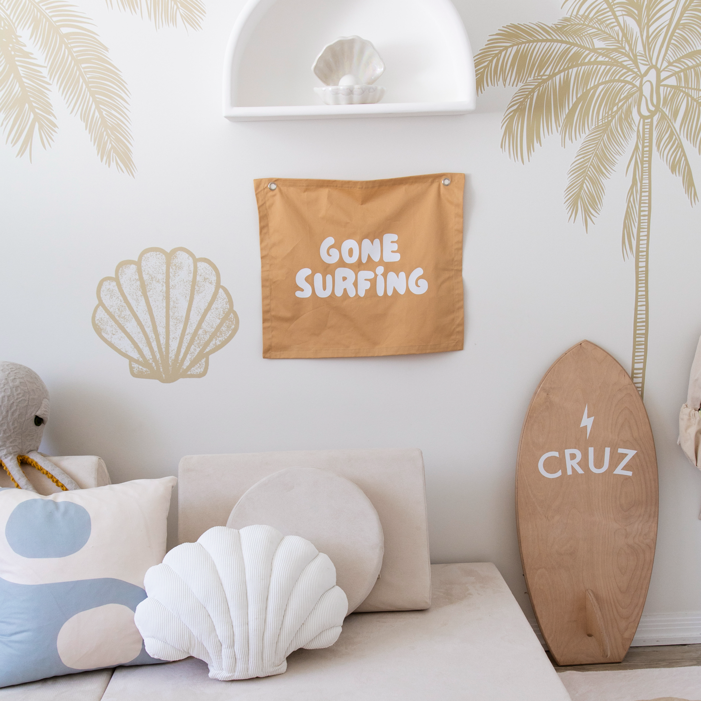 Gone surfing kids wall banner ~ Honey ~ Sale