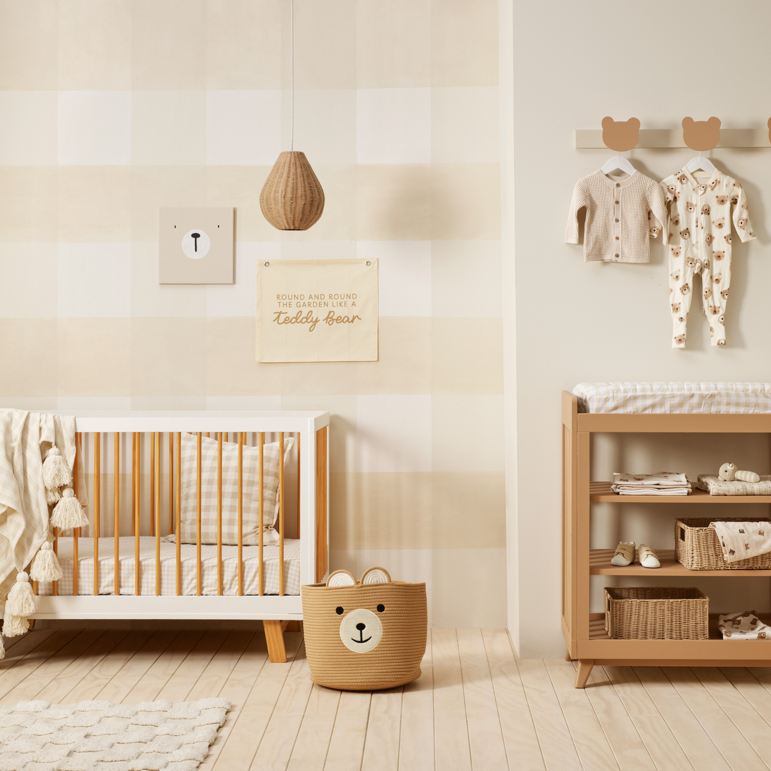 Neutral beige Teddy bear nursery styling. Gender neutral Teddy bear picnic bedroom decor. Beige Teddy bear bedroom wall print. Boys teddy bear nursery inspo. Brown Teddy bear boys bedroom inspo. Teddy bear boys nursery ideas. Teddy bear boys bedroom print. Boys wall prints. Teddy bear picnic boys nursery decor. Simple Teddy bear wall print. Teddy wall print. Teddy nursery wall decor. Gender neutral nursery decor. 