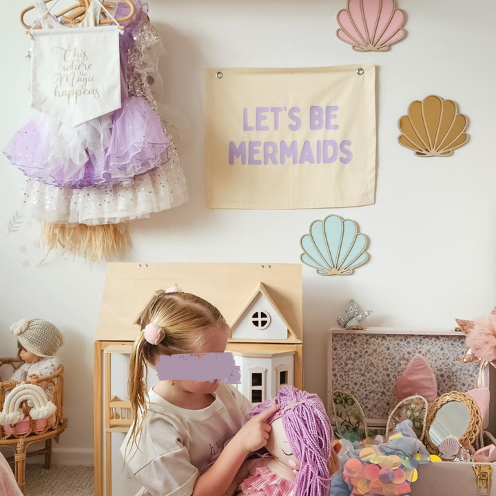Girls mermaid wall banner. Girls under the sea room banner. Let’s be mermaids wall banner. Girls ocean bedroom wall banner. Girls mermaid wall decor. Ocean girls bedroom styling. Mermaid girls bedroom wall decor. Girls mermaid room inspo. Under the sea girls bedroom inspo. Girls ocean bedroom ideas. Girls under the sea bedroom decor. Girls mermaid wall decor. Mermaid wall banner.