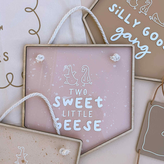 ACRYLIC BANNER - Two Sweet Little Geese | Multiple Colour Options