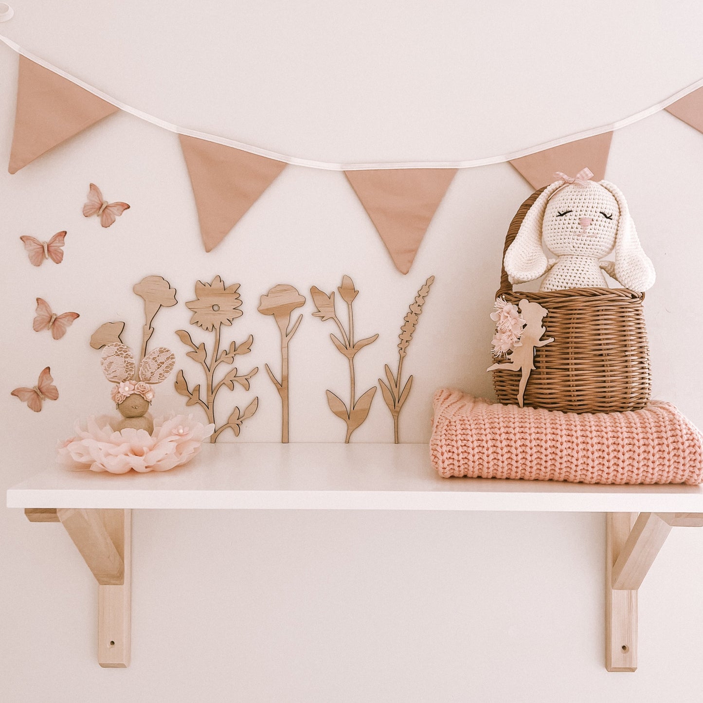 Petals girls wall bunting / wall hanging