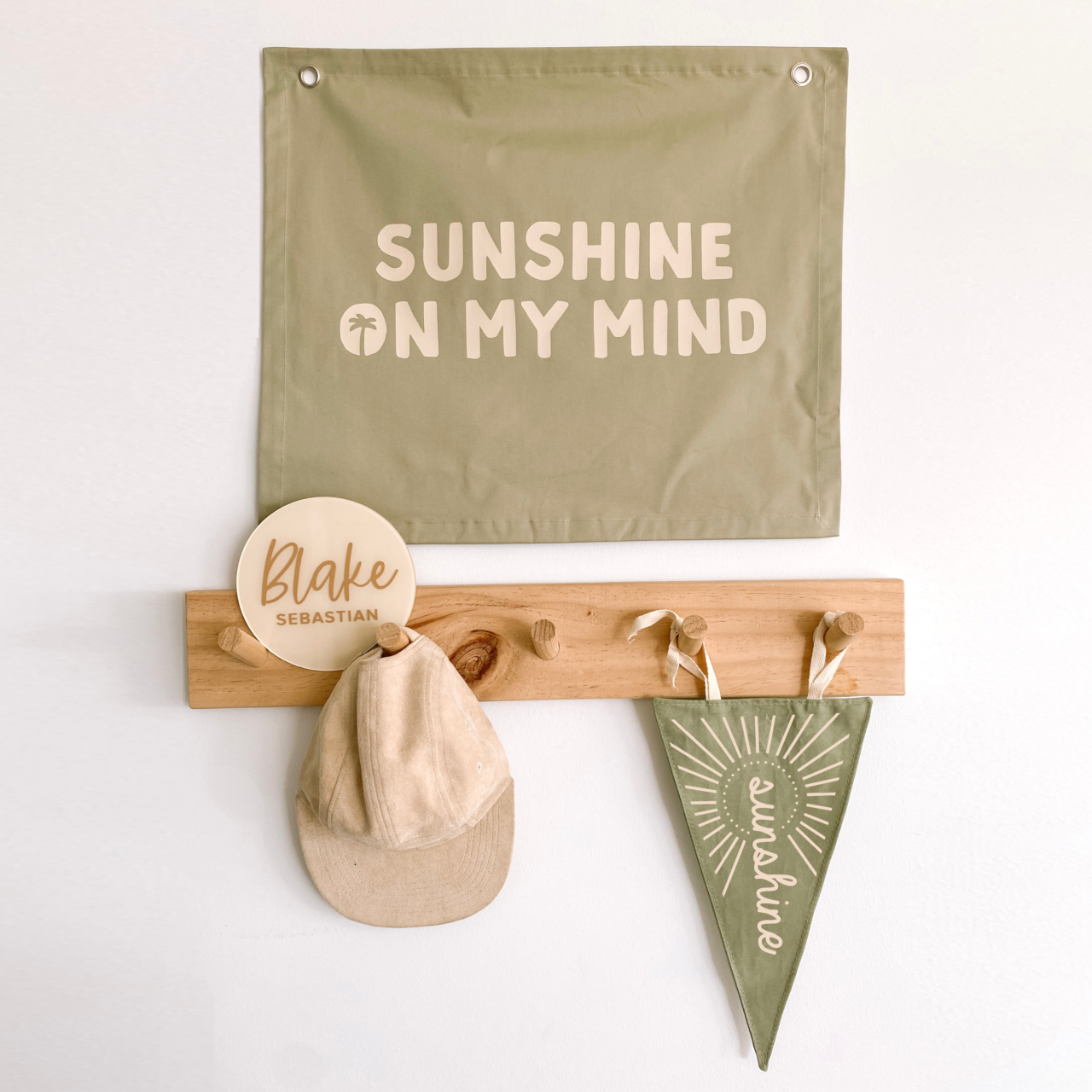 Sunshine on my mind kids wall banner / wall hanging ~ Fern