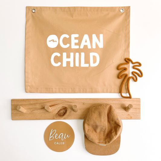 Ocean child kids wall banner / wall hanging  ~ Honey