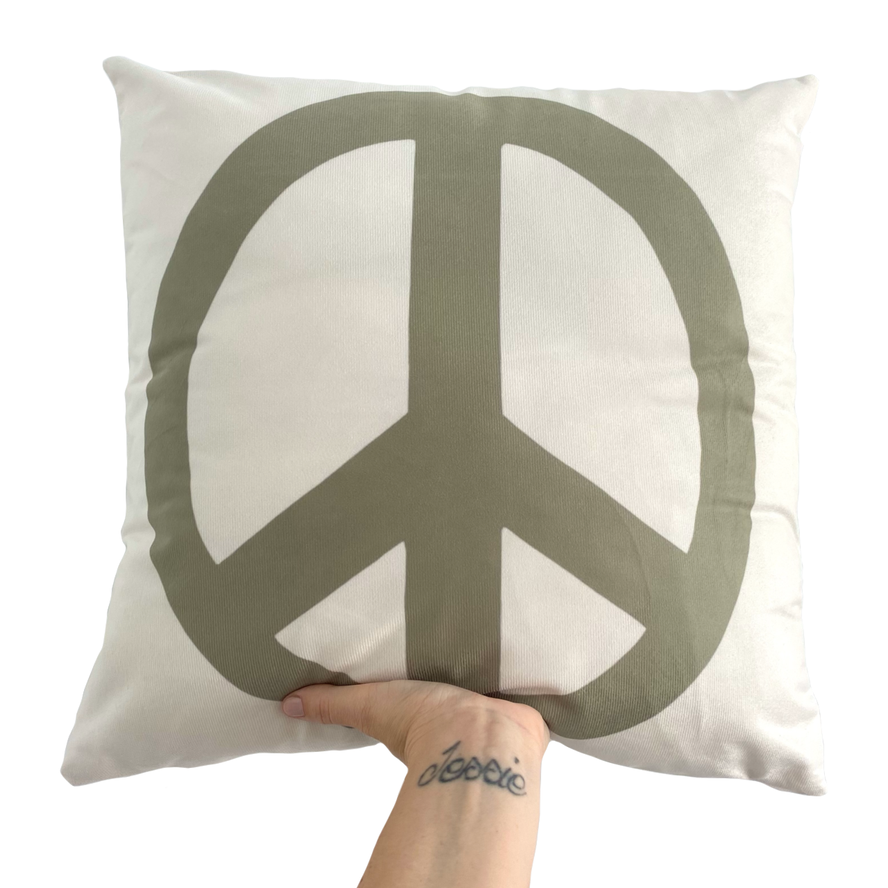 Classic peace cushion slip / cushion cover ~ Olive