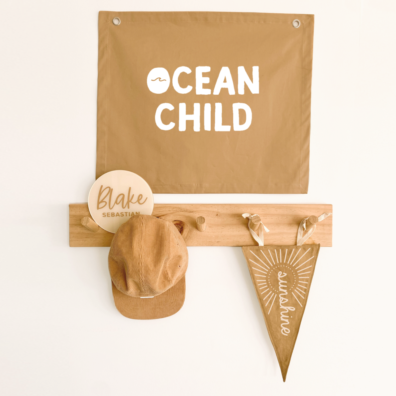 Ocean child kids wall banner / wall hanging ~ Camel