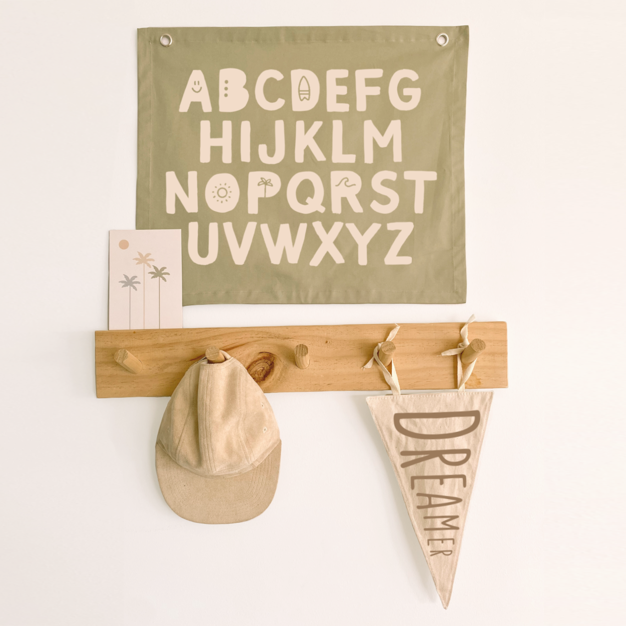 Alphabet kids wall banner / wall hanging ~ Fern