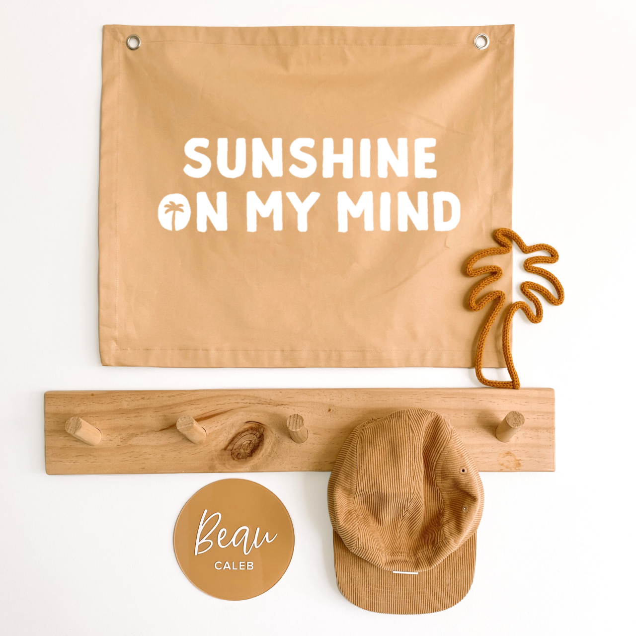 Sunshine on my mind kids wall banner / wall hanging ~ Honey