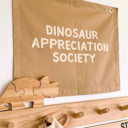 Dinosaur appreciation society wall banner ~ Camel