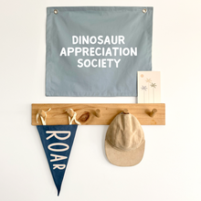 Dinosaur appreciation society kids wall banner ~ Sky blue