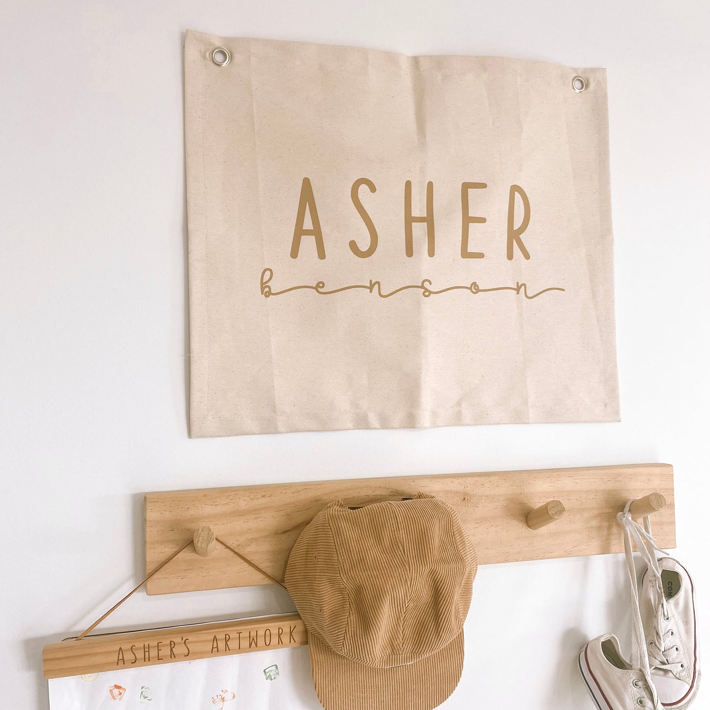 Personalised wall banner ~ Warm sand