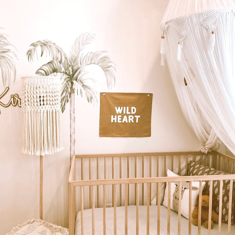 Wild heart kids wall banner / wall hanging ~ Camel