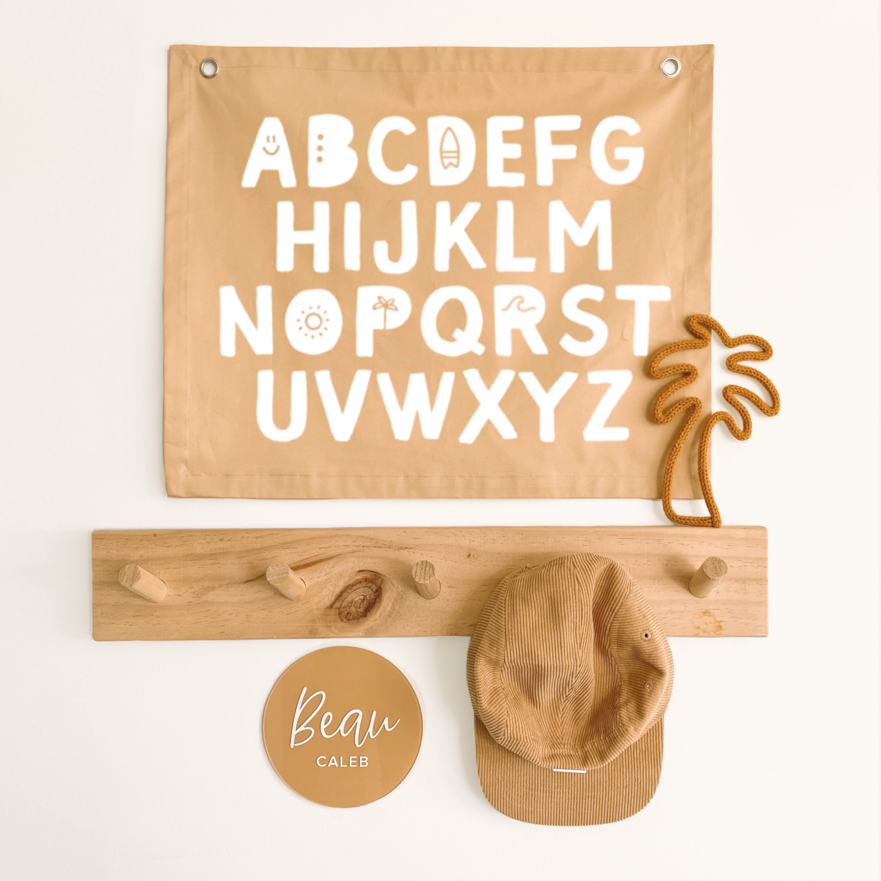 Alphabet kids wall banner / wall hanging ~ Honey