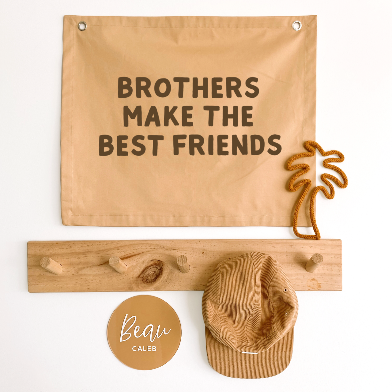 Brothers make the best friends boys wall banner / wall hanging ~ Honey