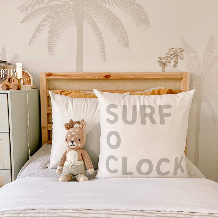 Surf boys bedroom cushion slip. Surf cushion cover. Boys surf themed cushion. Velour boys cushion cover. Coastal boys cushion. Coastal boys pillow. Coastal cushion cover. Beach boys bedding. Beach theme boys cushion. Beach cushion cover. Boys coastal bedroom decor. Boys beach throw cushion. Boys surf throw pillow. surf o clock cushion.