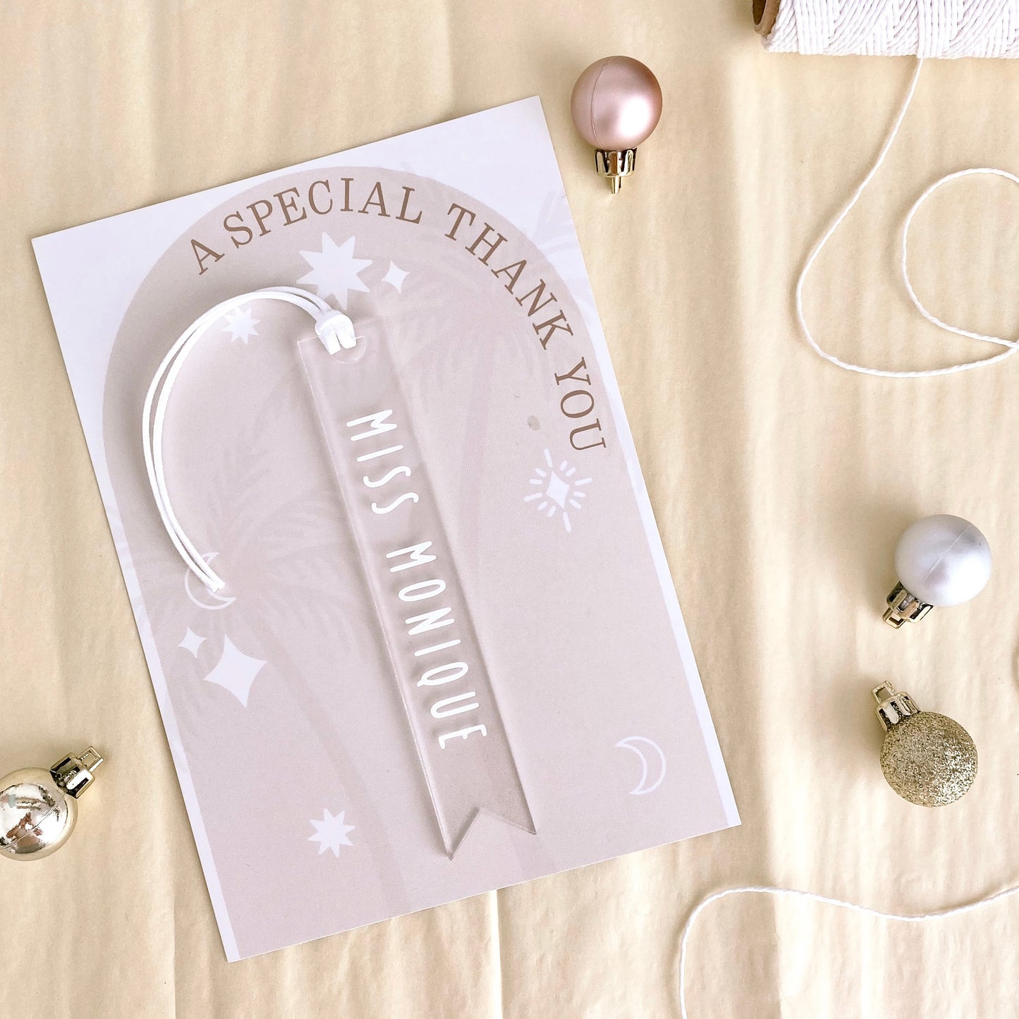 Personalised frosted acrylic book mark