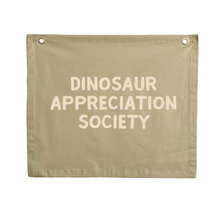 Dinosaur appreciation society kids wall banner ~ Fern green